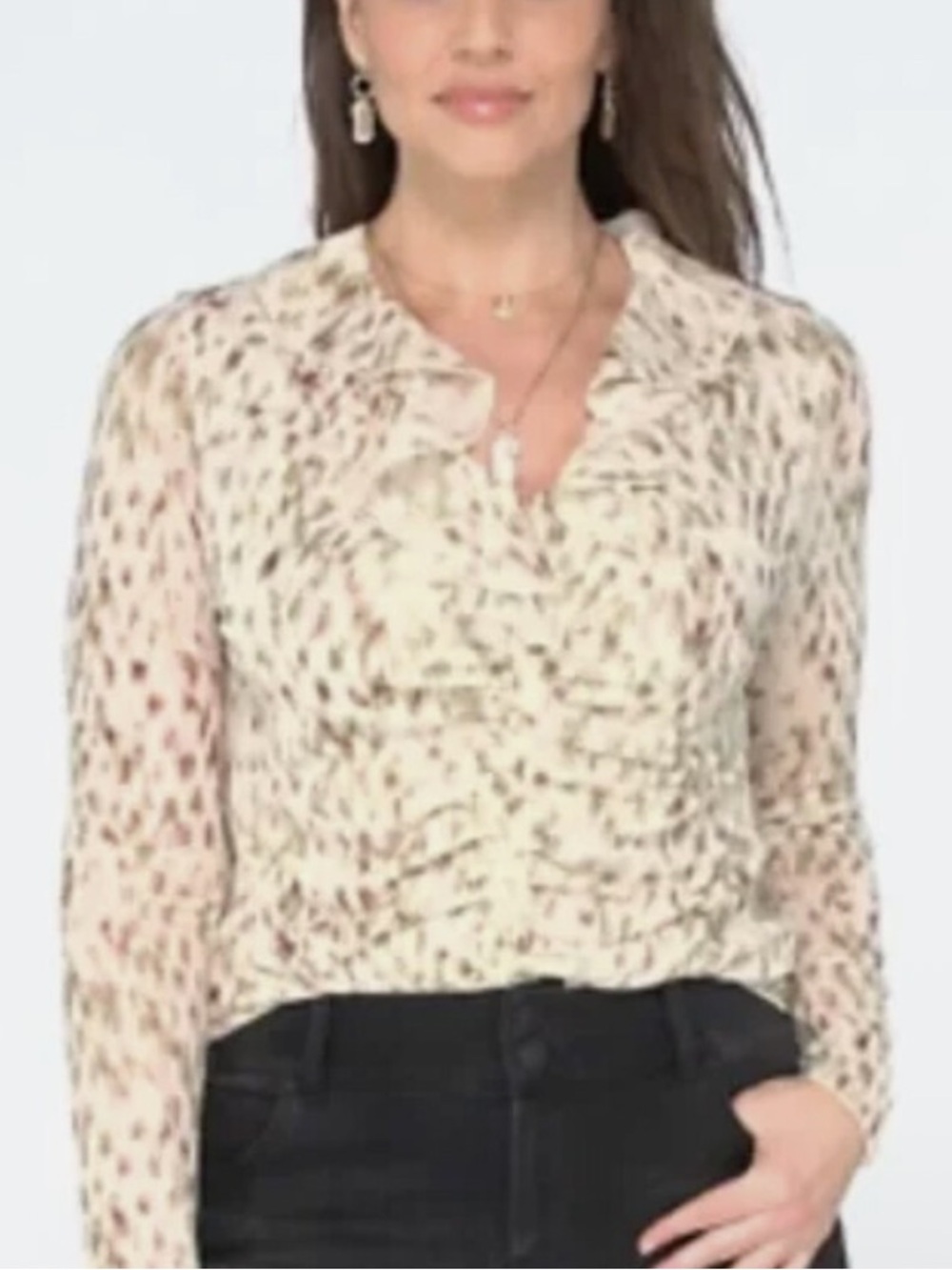 Cabi Ruched Mesh Dapple Top - Picture 11 of 11